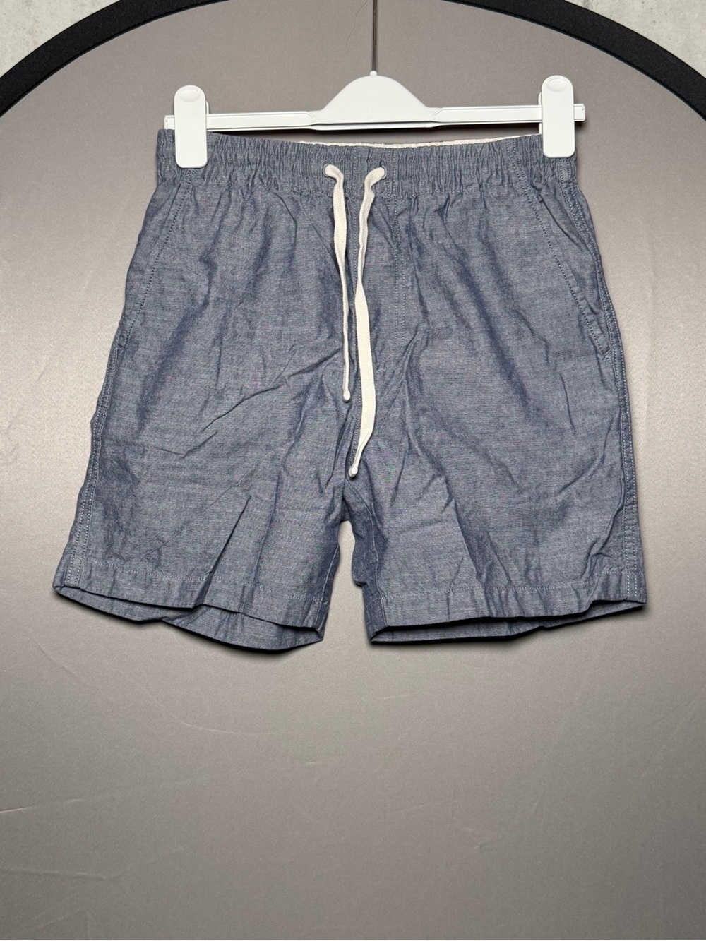 J. Crew Chambray Blue Flat Front Drawstring Shorts 6” inseam